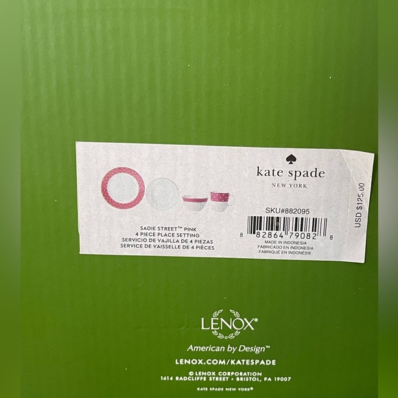 💗NIB💗KATE SPADE.New York SADIE STREET 4 Pc LENOX.Porcelain.2 set (price per set) - Picture 4 of 7